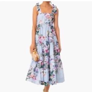 Tuckernuck Beulah floral tie midi dress - Zimmermann look alike